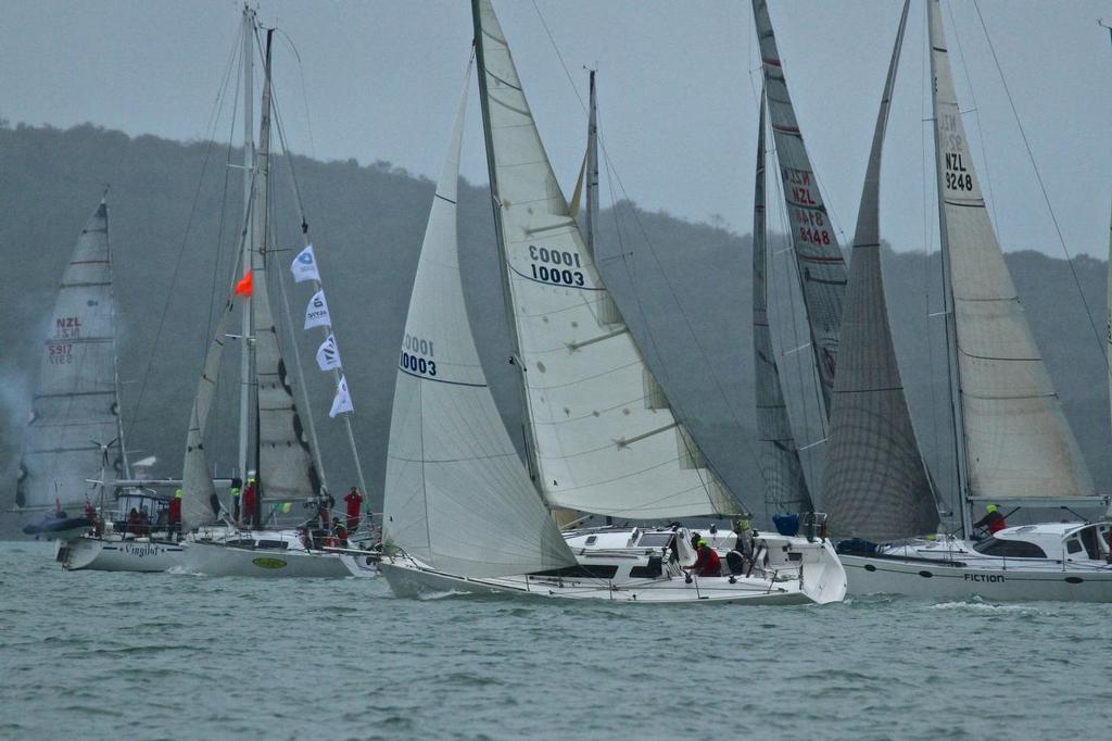 Start - Safety at Sea, SSANZ Two Handed Triple Series, July 12, 2014 © Richard Gladwell www.photosport.co.nz